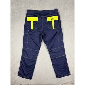 Y2K Rave Xinke Protective Pants Men’s Work 38x32 Blue Neon Cargo Grunge Hip Hop